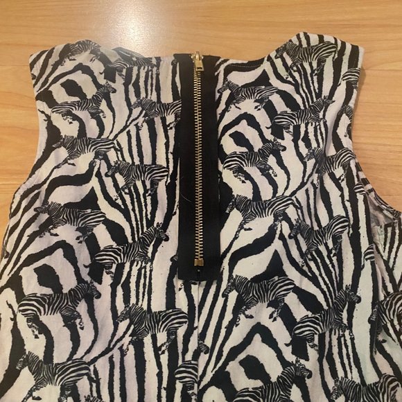 H&M Women's Sleeveless Cotton Zebra Print Dress Size Small - Picture 6 of 6